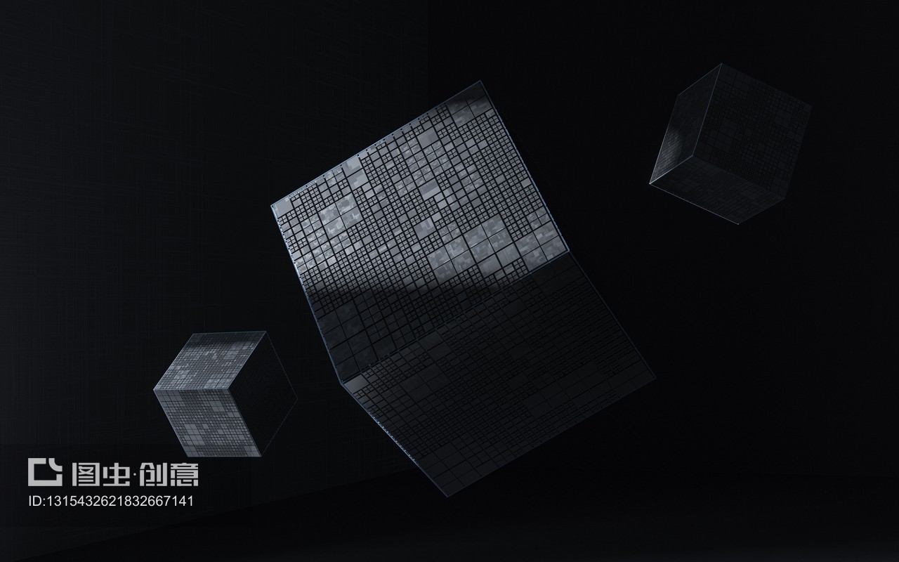 工業概念方塊材料 3D渲染