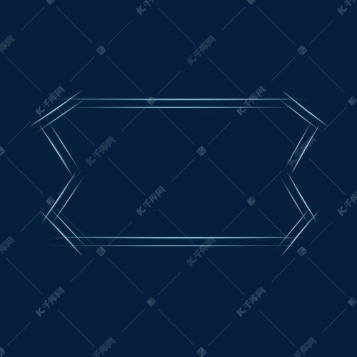 簡約藍色科技邊框元素素材圖片免費下載 千庫網